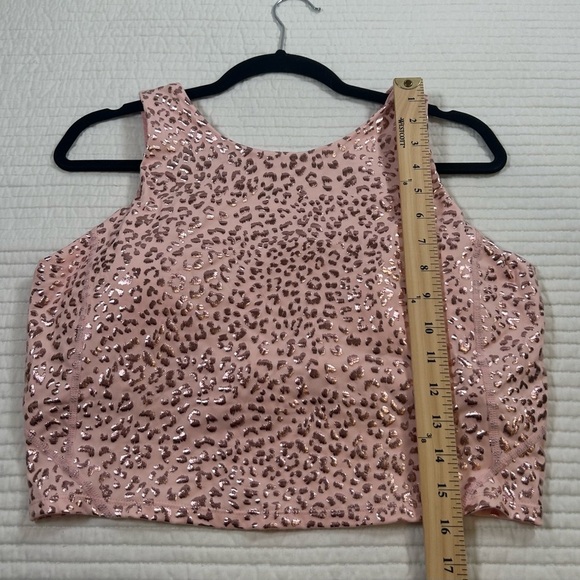 NWT Crane Pink/Animal Print/Shimmer Bodycore Cropped Tank.Barbiecore. Balletcore - Picture 5 of 10